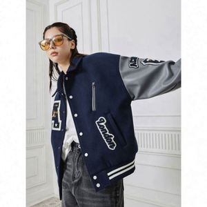 Blouson universitaire unisexe américain en <span class=keywords><strong>polaire</strong></span> coupe-vent à col montant, nouvelle tendance <span class=keywords><strong>nationale</strong></span>, coupe ample pour l'hiver - Product Image 4