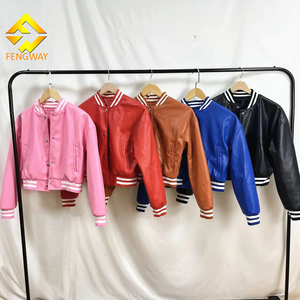 Nuova moda da <span class=keywords><strong>donna</strong></span> tinto in tessuto invernale in pelle sintetica <span class=keywords><strong>giacca</strong></span> da <span class=keywords><strong>moto</strong></span> con bottoni in cotone Patchwork cappotto corto - Product Image 3