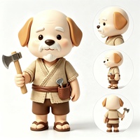 Figura Coleccionable de Resina PVC, Diseño de Fábrica OEM/ODM Weimeitoy, Figura de Perro Granjero Versión Q, Figura de Animal Personalizada, Figura Creativa para Escritorio