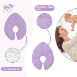 Paquetes de terapia fría y caliente de gel de felpa con logotipo personalizado para amamantar y aliviar la leche materna Paquete de hielo frío y caliente - Product Image 4