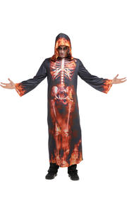 Hombres Burning Skeleton Disfraces Bata Cosplay Negro Nueva Bata con capucha Traje <span class=keywords><strong>de</strong></span> <span class=keywords><strong>calavera</strong></span> - Product Image 4