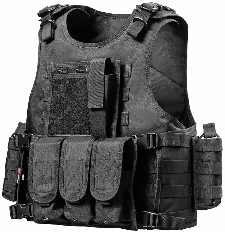 Black color CS Game Vest Assault Pack Men Tactical Sling Chest Bag Tactical Vest