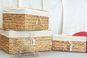 Panier de rangement en jacinthe d'eau personnalisé, panier rectangulaire tressé en jacinthe d'eau, boîte de rangement durable avec couvercle, boîte de finition en provenance du Vietnam - Product Image 3