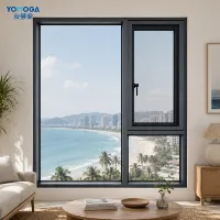 Ventanas de Aluminio de Diseño Moderno de Alta Calidad Yomoga China, Ventanas Abatibles y Ventanas para Casas