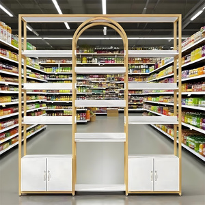 Tùy Chỉnh Vẻ Đẹp Cửa Hàng Cửa Hàng Mỹ Phẩm Giá Kim Loại Khung Mua Sắm Siêu Thị Kệ Trang Điểm Hiển Thị Tường Kệ - Product Image 4