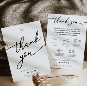 Diseño de logotipo personalizado Papel de arte impreso Tarjeta de agradecimiento de doble cara Tarjeta de agradecimiento de negocios personalizada por su pedido - Product Image 2