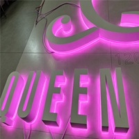 Letras de Acero Inoxidable con Retroiluminación LED para Exteriores, Diseño Gratuito, Resistentes al Agua IP65, Iluminación Publicitaria, Daco Sign OEM/ODM