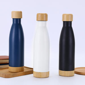 Bamboo Lid <b>Stainless</b> <b>Steel</b> <b>Water</b> <b>Bottle</b> 304 Insulated Thermos Travel Outdoor Use All Sizes - Product Image 2