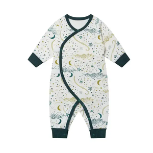 Taglie estive per bambini-12 e 18 mesi pigiama in tessuto di bambù organico in morbido cotone organico a manica lunga <span class=keywords><strong>Kimono</strong></span> pagliaccetto - Product Image 4