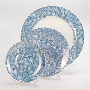 Stoviglie in Porcellana Vietnamita, Servizio di <span class=keywords><strong>Piatti</strong></span> in Ceramica Personalizzato, Set da Pranzo in Ceramica, <span class=keywords><strong>Piatti</strong></span> e Vassoi in Marmo Blu - Product Image 2