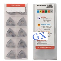 Plaquettes de tournage en carbure CVD revêtues WNMG WNMG080412-MS YF6018S, personnalisables OEM pour machine à tour