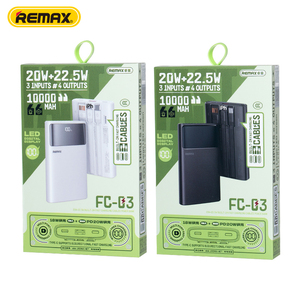 Banco de Energía FC-03 de 10000mAh, Carga Rápida de 20W+22.5W, Linterna LED Integrada, con Cables de Carga Dobles, FC-03 20W + 22.5W Carga Rápida Dual - Product Image 4