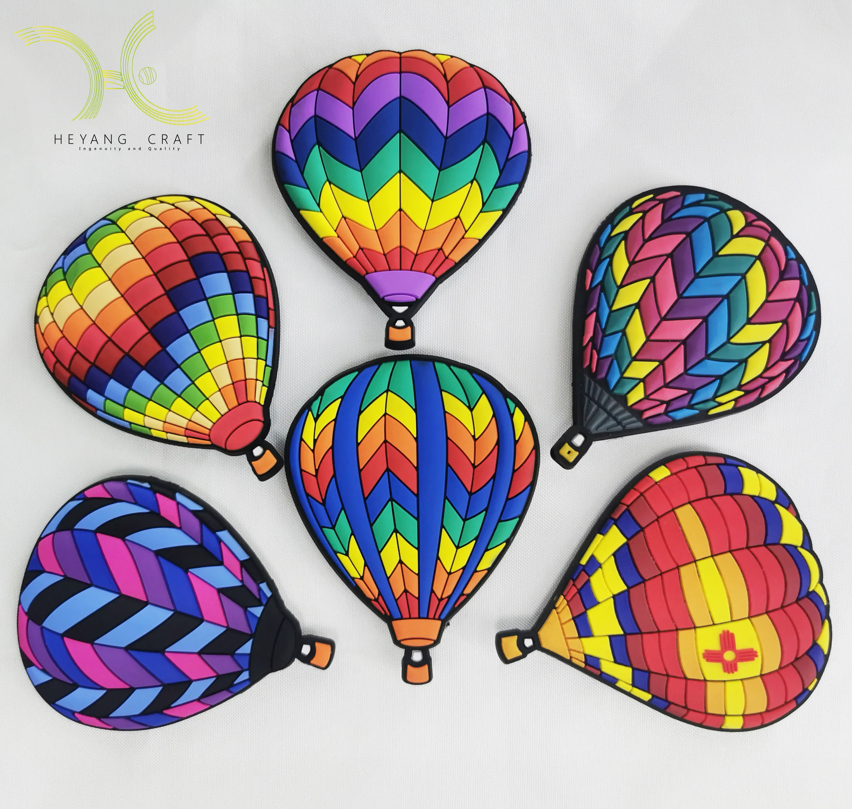 Souvenir Magnet Kulkas Seni Kustom 3d Magnet Kulkas PVC Desain Balon Udara Panas Karet Disesuaikan