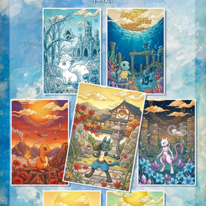 แผ่นชิกิชิลายศิลปะสไตล์ฤดูใบไม้ร่วงแบบโปเกมอน ของสะสมงานศิลปะติดผนังลายอนิเมะ พิมพ์ลายตัวละครพิคาชู เกนการ์ และอีวุย - Product Image 4