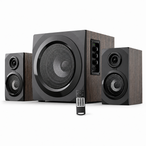 Powerful Deep Bass Wooden Home Audio <b>Speaker</b> System 220V 50Hz Powered Subwoofer Satellite <b>Speakers</b> with Bluetooth AUX <b>USB</b> Disk - Product Image 1