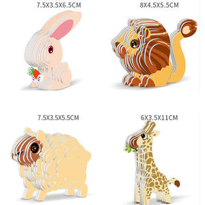 Puzzle 3D en papier de haute qualité pour enfants, modèle d'animal dinosaure, jeu de puzzle fait main, modèle de dinosaure de dessin animé - Product Image 2