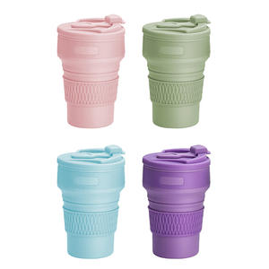 Tazas de Café Plegables de Silicona Portátiles en Oferta, Taza de Café Práctica para Exteriores, Tazas de Silicona Anti-quemaduras con Tapas - Product Image 6