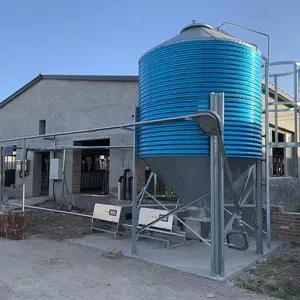 Silo pequeño de acero hecho en China de 3 toneladas ~ 11 toneladas utilizado para equipos de cría de animales y aves de granja de cerdos de granja de pollos