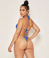 Bikini Micro Tanga Extremo Personalizado para Mujer, Traje de Baño Transparente Sexy, de Alta Calidad, Talla Grande, Triangular, para Playa