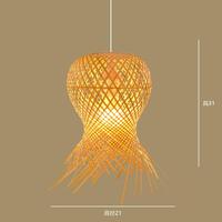 Abat-jour de lampe LED en bambou fait main de haute qualité, réglable en hauteur, pour café et restaurant, luminaire suspendu simple