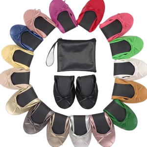 Ballerines rose vif imprimées pour femme, escarpins pliables à enfiler, chaussures d'été pour après-soirée - Product Image 4