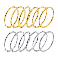 Bracelet en acier inoxydable plaqué or de style classique européen et américain, perles rondes non décolorantes, pour mariage, fête et cadeau