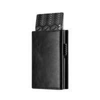 Portefeuille pour homme avec protection RFID anti-vol, porte-cartes en microfibre et alliage d'aluminium, avec service de personnalisation en cuir véritable disponible