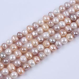 Perlas Sueltas de Agua Dulce Naturales de Zhuji, 9-10 mm, Color Blanco Polvo, Morado, Color Mixto, Perlas de Patata con Orificio, Color Rosa para Manualidades - Product Image 2