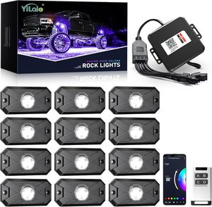 Hot 8/12 Pod underglow Kit với BT app điều khiển nhấp nháy chế độ âm nhạc bánh xe cũng ánh sáng RGB LED Rock Lights đối với xe tải ATV UTV - Product Image 2