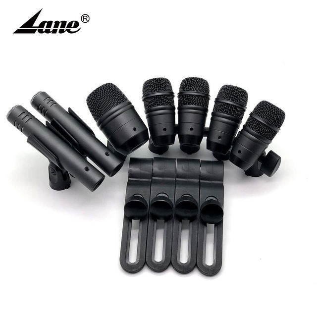 Lane M814-xlr Dms-d7 Drum Microphone Set Professional Aluminium Alloy Bass Dynamic Drum Microphone Set Used Drum Microphones Set