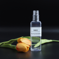Mini botellas de plástico PET transparente de 50ml para alcohol, whisky, vino, licor, botella de chupito