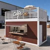 Conteneur Mobile Modulaire Mini Préfabriqué en Acier de 40 Pieds Style Verre pour Café Restaurant Boutique de Café à Vendre comme Maison Villa