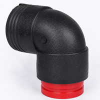 Sambungan Pipa HDPE Baja Transisi Elektrofusi 110mm 90 Derajat SDR11 PE100 Bersertifikasi CE WRAS Tahan Tekanan Tinggi Anti Bocor