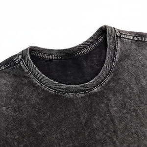 เสื้อยืดสกรีนลายกรดซีดแบบวินเทจผ้าคอตตอนเนื้อนุ่มน้ำหนักเบาระบายอากาศได้ดีใส่ได้พอดีตัวแห้งเร็ว - Product Image 1