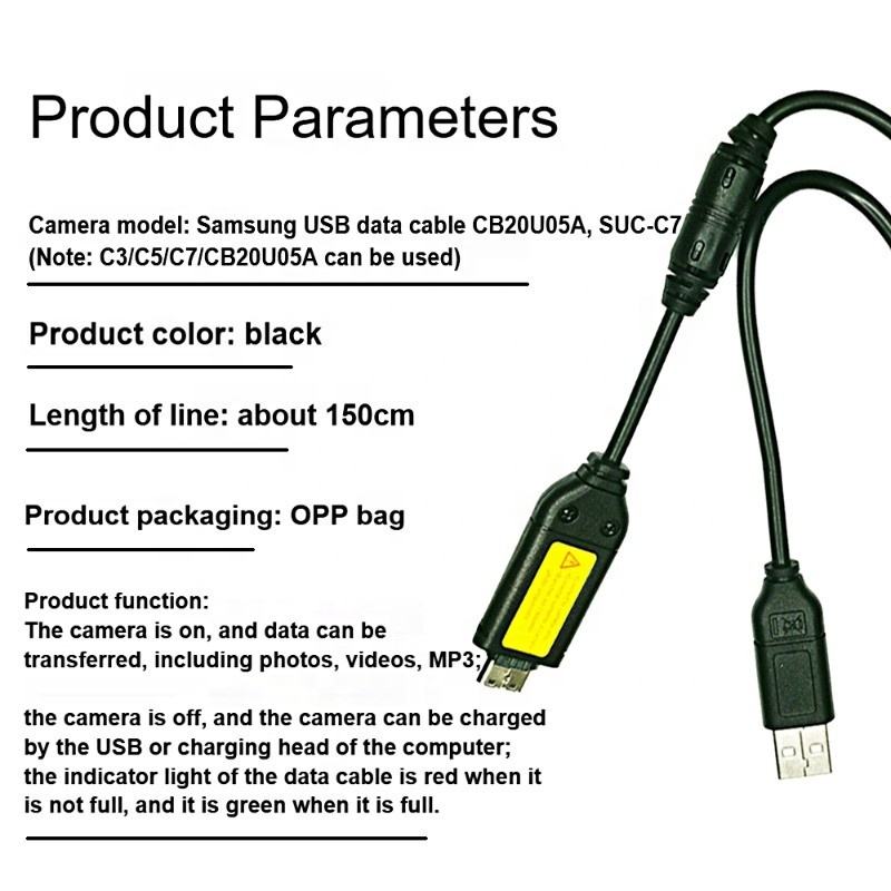 HongXing SUC-C7 USB 20 Pin Camera Data Cable Digital Camera USB Charging Cable Replacement for Samsung SUC-C3 PL170 PL200 PL210
