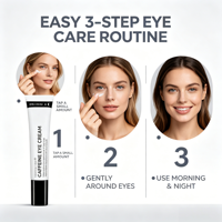 Crème pour les yeux à la caféine jour et nuit pour les cernes, les ridules et les yeux fatigués 15 ml Soin hydratant pour les yeux pour tous les types de peau