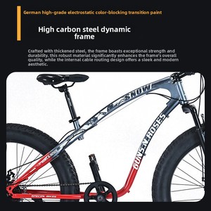 Bicicleta de Montaña para Playa y Nieve con Ruedas Integradas, para Adultos, Hombres y Mujeres, con Cambio de Marchas, <span class=keywords><strong>Horquilla</strong></span> con Absorción de Impactos, Suspensión, Frenos de Disco Dobles, de Carbono - Product Image 4