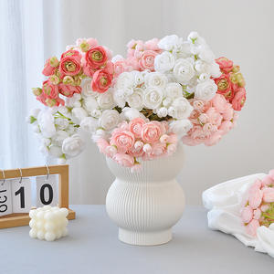 Bouquet de mini lotus en soie de haute qualité, bord grillé, 26 cm, blanc et rose, fleurs de lotus Lulian <span class=keywords><strong>pour</strong></span> <span class=keywords><strong>la</strong></span> décoration de <span class=keywords><strong>la</strong></span> maison - Product Image 1