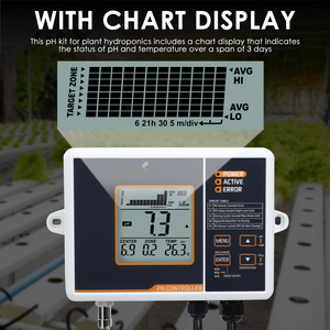Digital <strong>pH</strong> Controller with Simultaneous Dispensing of <strong>pH</strong> up and Down, 2-Point Automatic Calibration for Aquarium Hydroponic(OEM) - Product Image 4