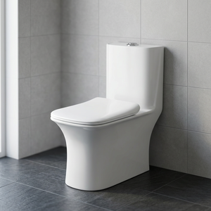 Hot Sale One-Piece <b>Ceramic</b> Toilet <b>Set</b> Floor-Mount Western Water Closet Squat <b>Pan</b> Sanitary Ware Bathroom Accessory Lavatory Use - Product Image 6