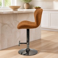 Tabouret de bar rembourré en velours, réglable en hauteur, siège pivotant, dossier surélevé, repose-pieds, base pour salle à manger, îlot de cuisine, bar