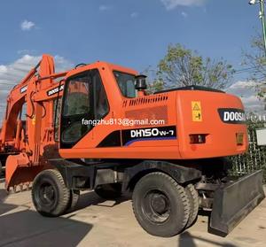 Excavatrice hydraulique sur roues d'occasion Doosan DX150W, moteur 96 kW, capacité de la benne 0,75 m³, origine Corée, moteur, pompe, boîte de vitesses de haute qualité - Product Image 5