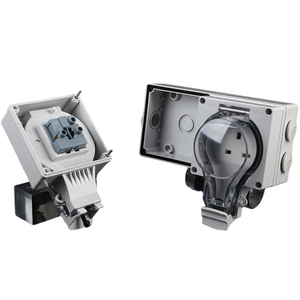 IP66 không thấm nước 13a230v anh đôi lỗ ổ cắm ngoài trời Vườn trang trại vuông mưa kháng anh Châu Âu cắm - Product Image 2