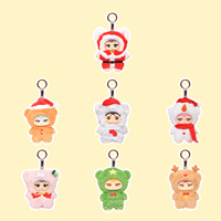 Boîte mystère de jouets en peluche de Noël Miloo, Pendentif porte-clés en peluche de renne, Père Noël, bonhomme de neige, chat, Cadeau de collection de Noël ODM