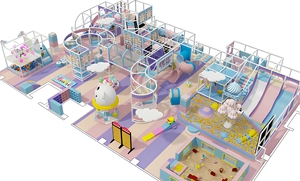 <span class=keywords><strong>Juegos</strong></span> de equipo de juego infantil comercial personalizado, parque de atracciones interior grande para niños, equipo de juego suave con toboganes - Product Image 3