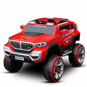 Usine en gros voiture électrique pour enfants 4WD télécommande plus grande 12V à piles deux places avec bébé 4x4 Jeep voiture