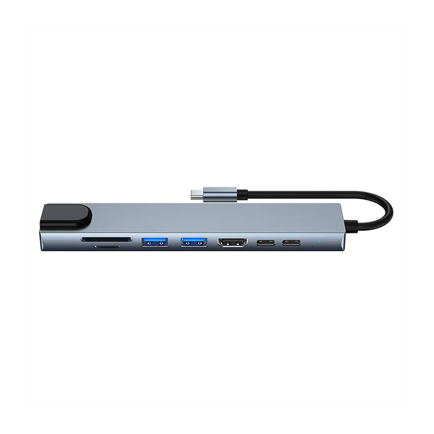 Dropshipping 8 Port USB Hub Laptop Docking Station Support 100M Ethernet Network Card