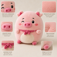 Fábrica OEM ODM, Peluche Personalizado, Juguete de Peluche Bordado de Cerdito Rosa, Peluches Coleccionables, Peluche Personalizado