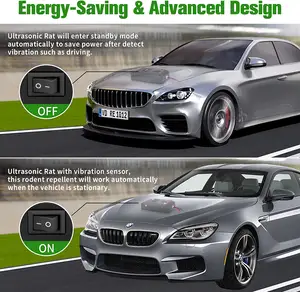 SJZ Auto ultrasons véhicule voiture rongeur répulsif dissuasion avec détection de capteur de Vibration électronique ultrasons martre dissuasion - Product Image 5
