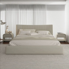 Cama Matrimonial Doble de Estilo Ecléctico Moderno y Sencillo, de Alta Gama, Ecológica, Tapizada en Cuero Genuino y Madera Sólida, con Bolsa de Almacenamiento Suave - Product Image 6